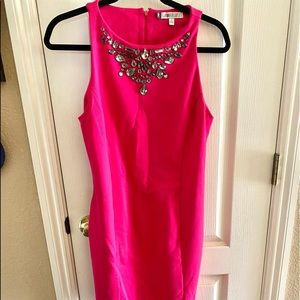Jennifer Lopez fitted hot pink dress size 6